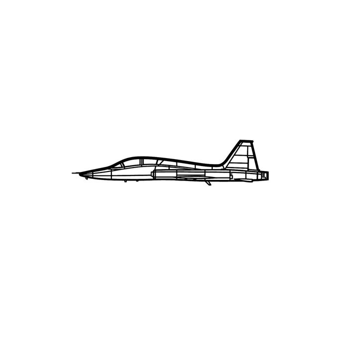 Ignite Laser Northrop T-38 Talon - Supersonic Jet Trainer Silhouette Metal Wall Art Rustic Metal 47 inch - 120 cm