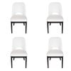SK Designer Living | Pack of 4 | Maribel Upholstered Boucle Dining Chair | Black Legs - White Bouclé