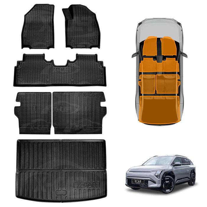 Floor Mats Boot Liner Set For Kia Ev3 2025-onwards All Weather Heavy Duty Car Trunk Cargo Kick Mats Back Seat Protector Cover