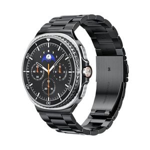 Samsung Galaxy Watch 8 40mm/44mm/Classic 46mm Stainless Steel Strap Metal Band (Black)
