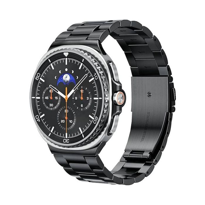 Samsung Galaxy Watch 8 40mm/44mm/Classic 46mm Stainless Steel Strap Metal Band (Black)