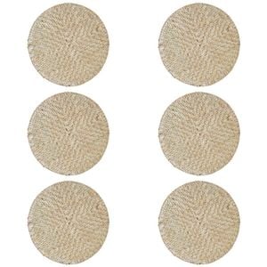 6PK LVD Placemat Rnd Natwash Decorative Home Kitchen Decor 30x30cm