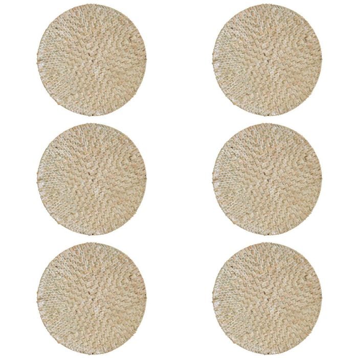 6PK LVD Placemat Rnd Natwash Decorative Home Kitchen Decor 30x30cm