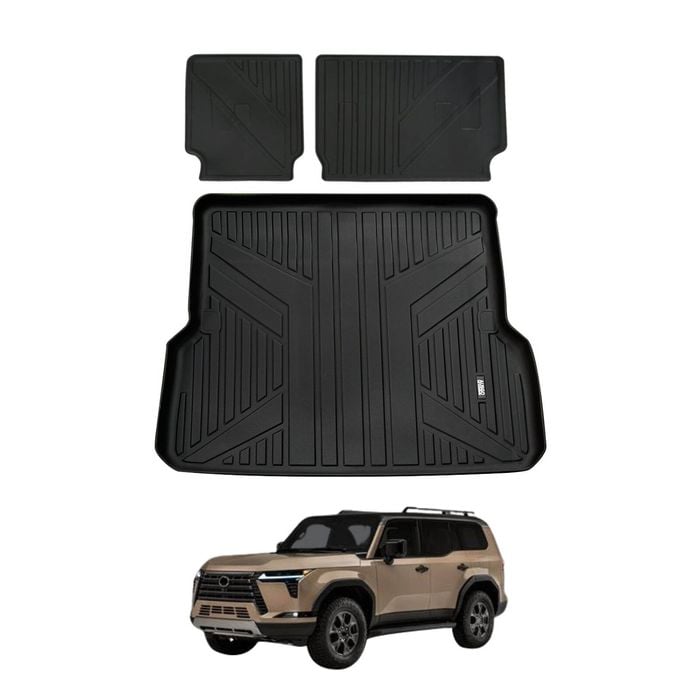 AUSGO Boot Liner Back Seat Protector Set for Lexus GX550 5-Seat 2024-Onwards Cargo Mat Kick Mats