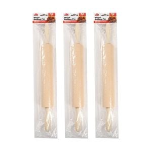 3PK Culinary Kitchen Wooden Rolling Pin W/ Handles Pastry Baking Tool 42cm