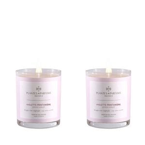 Set of 2 - 180g Perfumed Hand Poured Candle - Spring Violet