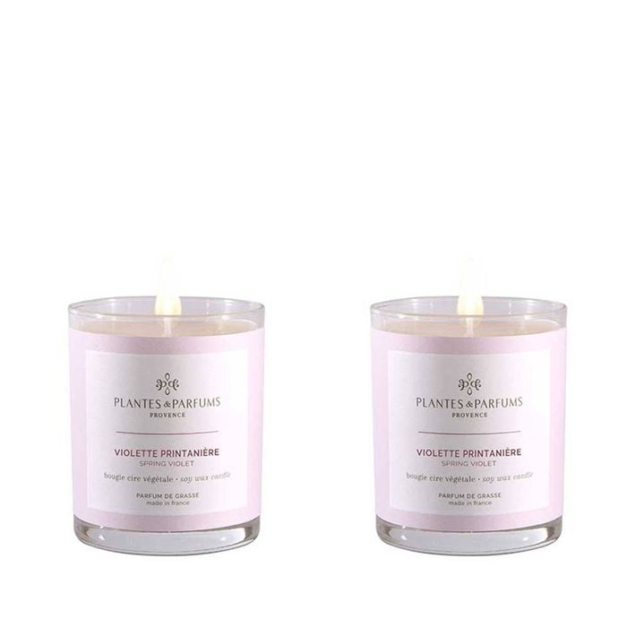 Set of 2 - 180g Perfumed Hand Poured Candle - Spring Violet