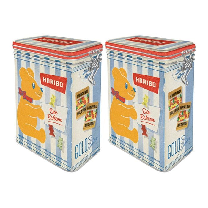 2PK Nostalgic-Art Haribo Clip Top Storage Tin/Decoration 7.5x11x17.5cm