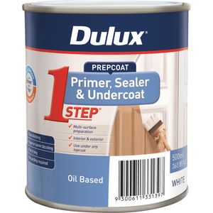 Dulux 500ml White Prepcoat 1Step Oil Based Primer Sealer And Undercoat