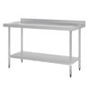 Vogue Stainless Steel Table With Splashback 1500mm - Gj508