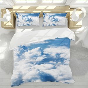 3D Sky White Cloud 227 Bed Pillowcases Quilt King Size