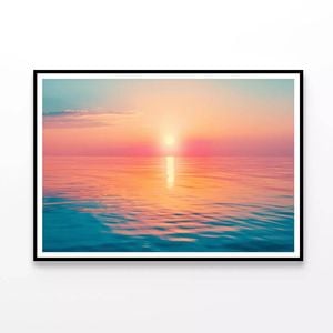 Sunset Over Sea, Vibrant Colors  Print 100% Australian Made 120x90cm  (Poster)