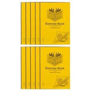 10x Spirax 70gsm 64 Page A4 14mm Dotted Third No.p107 Exercise Book/notebook