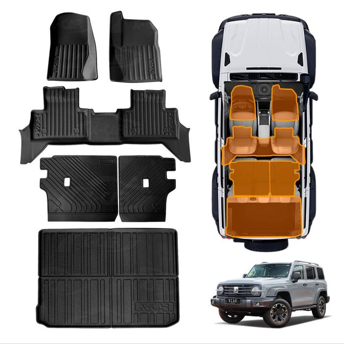 Floor Mats Boot Liner Set for GWM Tank 300 PHEV 2023-Onwards Cargo Kick Mats Back Seat  Cover