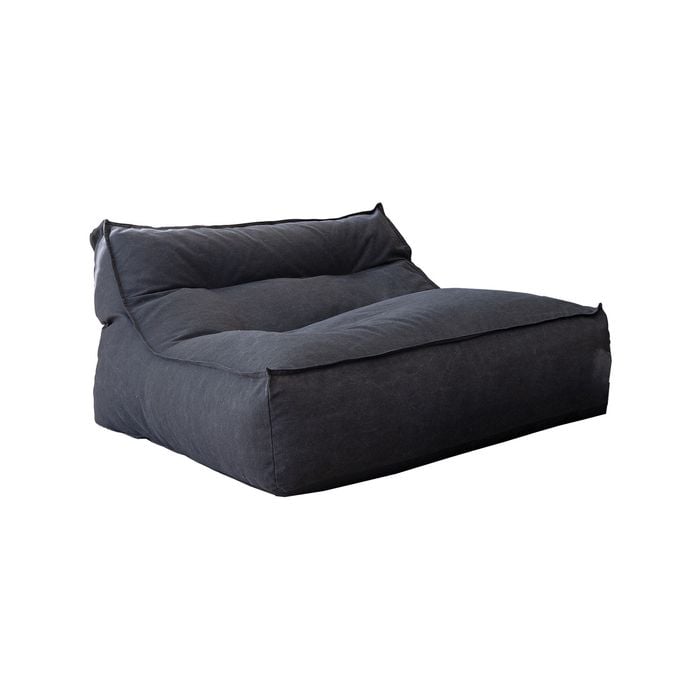 Cotton Double Boss Lounger (cover only) - Black - Indoor - Double Seater