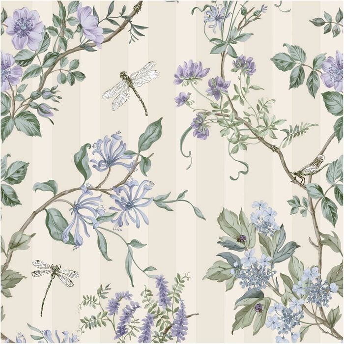 Floral Stripes Neutrals, Wallpaper 10.05m x 53cm Wallpaper Boutique