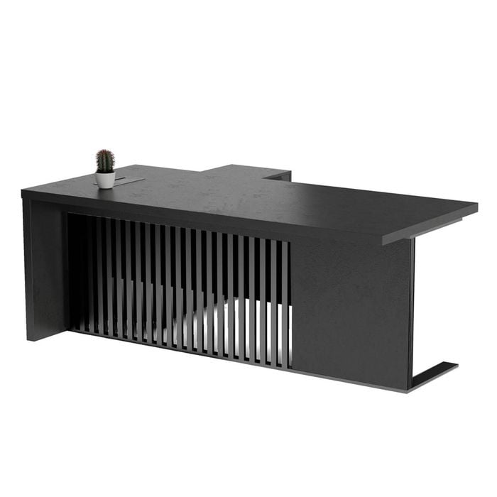 Modern Furniture AFTAN 180 cm Black Executive Desk - Black Concrete