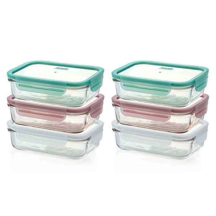 Glasslock 400ml Rectangular Storage Container Set W/ Lid 6pc
