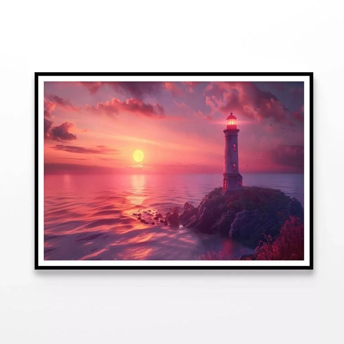 Lighthouse, Rocky Shore & Sky  Print 100% Australian Made 120x90cm  (Poster)