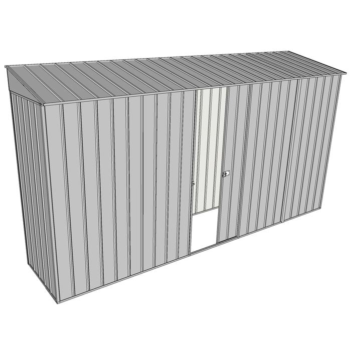 Build-a-Shed 0.8 x 3.7 x 2m Skillion Single Sliding Side Door Shed - Zinc