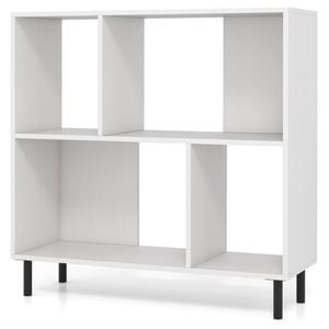 Costway Open Bookcase 4-cube Bookshelf Display Rack White