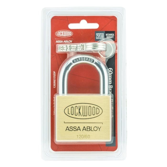 Lockwood 60mm Solid Brass 120 Series General Purpose Padlock