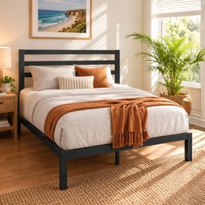 Zinus Queen Bed Frame Metal Bed Base - Black