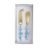 2pc Lvd Handcrafted Mediteranean Cheese Knife & Spreader Set Multicoloured