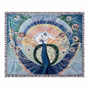 Anycozy Peacock Soft Quilt Throw Blanket  Soft Camping Mat & Cozy Home Décor
