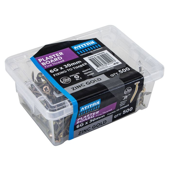 Titan 6G x 30mm PH2 Plasterboard Screw - 500 Pack