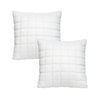 SOGA 2X Quilted Cushion 50cm White Grid Pattern Soft Padded Decorative Throw Pillow