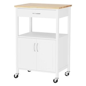 Artiss Kitchen Island Trolley Rolling Serving Cart Storage Drawer 60cm White