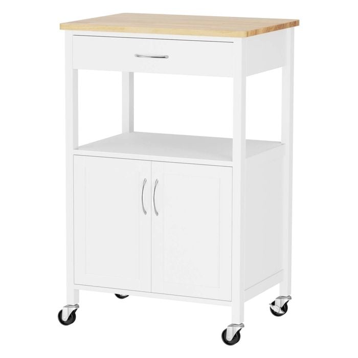 Artiss Kitchen Island Trolley Rolling Serving Cart Storage Drawer 60cm White