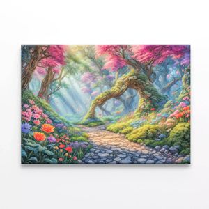 Garden Filled With Flowers   Print 100% Australian Made 75 x 50cm  (Stretched)