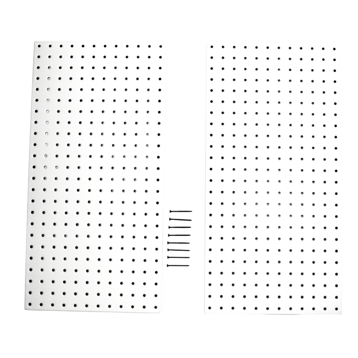 StorEase 609 x 304mm White Wall Storage System Metal Peg Board - 2 Pack