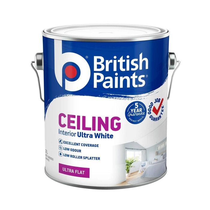 British Paints Ceiling Interior Ultra White  - 2L
