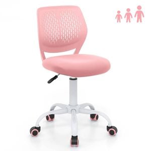 Costway Swivel Office Chair Kid Adjustable Computer Desk Chair Pink