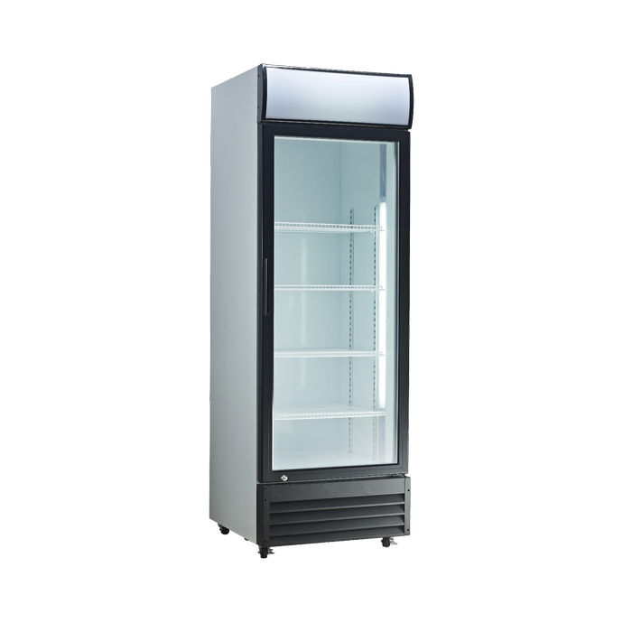 Exquisite One Glass Door Upright Display Refrigerators White 400 Litre