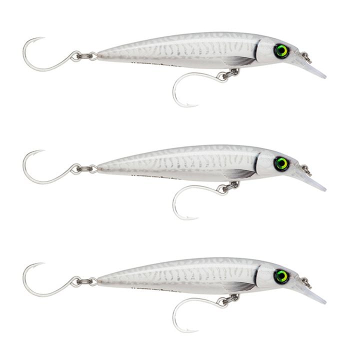 3x Rapala 12cm Saltwater X Rap Long Cast Sink Minnow Fishing Lures - Ghost