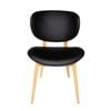 Sk Designer Living | Nobu Dining Chair | Natural Legs - Black Pu Leather