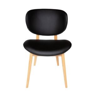 Sk Designer Living | Nobu Dining Chair | Natural Legs - Black Pu Leather