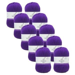 10x Malli 100g Blend Basic Poly/acrylic Mitten Purple Multi Colour Yarn