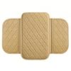 Catzon Car Console Armrest Cover Microfiber Leather Cushion With 2 Storage Pockets-beige