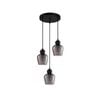 CLA Lighting CHAMPAN2 Interior Black Smoke Glass Ellipse Pendant Light- 3 lits Round
