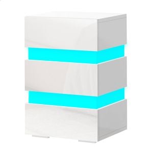 ALFORDSON LED Bedside Table White