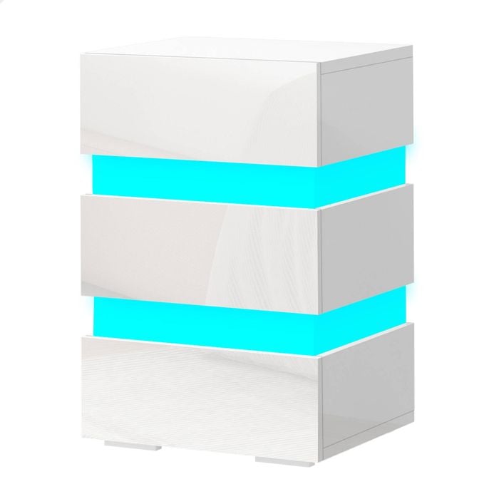 ALFORDSON LED Bedside Table White