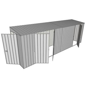 Build-A-Shed 1.2 x 6.0 x 2.0m Skillion Double with Single Hinged Side Doors Shed - Zinc