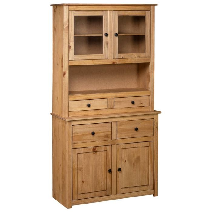 vidaXL Solid Pine Wood Highboard 93cm Solid Panama Range Storage Side Cabinet
