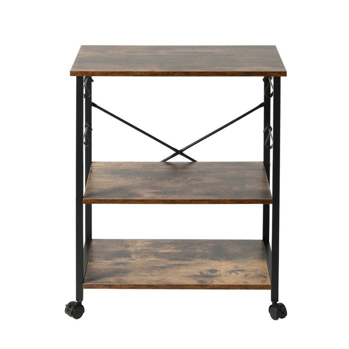 Sherwood Rustic Kitchen Island Trolley Brown 60x40x72.5cm