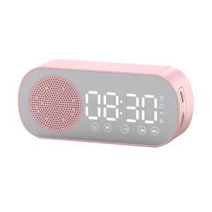 Wireless Bluetooth Speaker Alarm Clock Music Radio Player (Pink)
